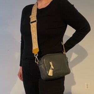 J. Crew Gray Crossbody Bag with Patterned Strap